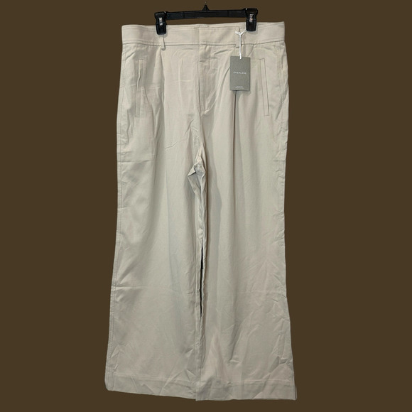 Everlane Way High Drape Pant Wide Leg Hi-Rise Sandstone Women 12S Short NWT - Picture 4 of 13